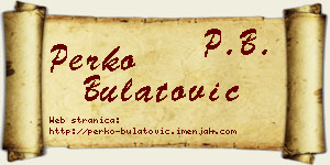 Perko Bulatović vizit kartica
